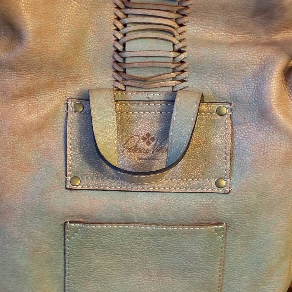 Patricia Nash Luzille Peach and Green Crossbody tote convertible backpack Bag - Picture 8 of 9